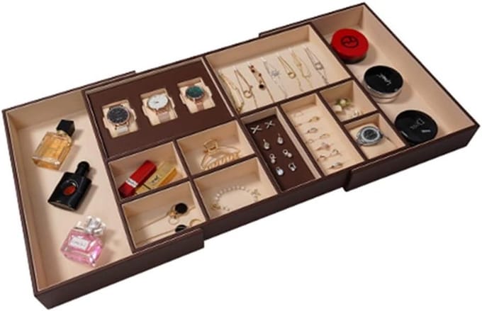 Luxe Sieradendoos - Sieraden organizer - Sieraden opbergen - Multifunctionele opbergruimte - 50 x 42 x 6.5 cm - A