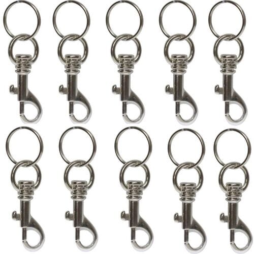 Basi 8120-9100 4026434004335 Sleutelkarabijn Zilver 10 stuk(s)