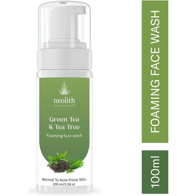 Neolith Green Tea and Tea Tree Foaming Face Wash || Acne control, Skin rejuvenation, Oil control || 100 ml 100 ML