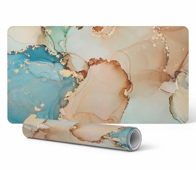 Decoratieve laptopmat met abstracte aquarelprint, 100x50 cm