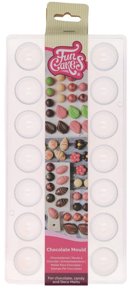 FunCakes Chocolade Mal - Twist Swirl - Transparant - Chocoladevorm - Bakvorm Chocolade