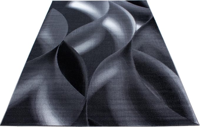 Modern laagpolig vloerkleed Plus - zwart 8008 - 120x170 cm