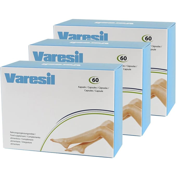 Varesil Pills, pillen voor spataderen en de preventie ervan Unique wit/babyblauwe kleur