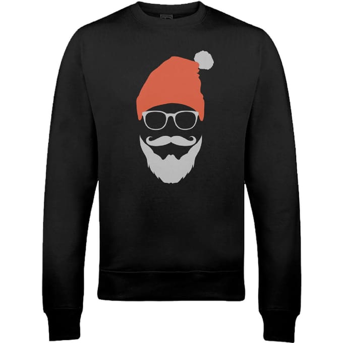 Cool Santa Christmas Sweatshirt - Black - XL
