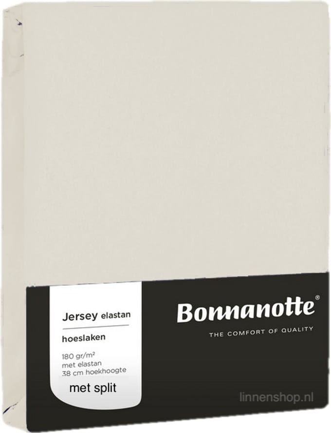 Bonnanotte Hoeslaken Split(topper) Jersey Elastan Offwhite 180/200x200/220