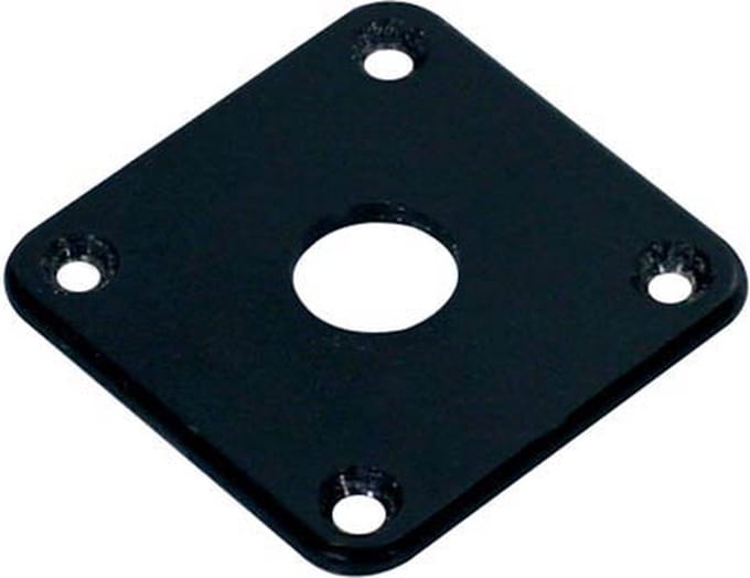 Boston JP-100-B Jackplaat - Vierkant, Kunststof, 34x34mm, Zwart