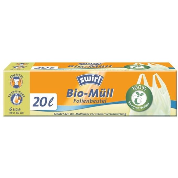 Swirl Bio Pedaalemmerzakken met Handvat 20L 6 Stuks