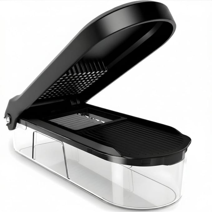 KAD® Mandoline - Handmatige Groentesnijder - Multi Groentesnijder Handmatig - Zwart - 26cm x 13cm x 9cm