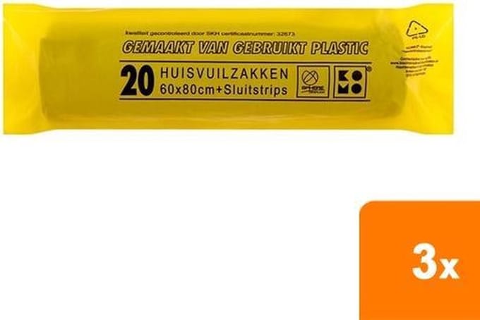 Komo - Huisvuilniszakken 60L - 3x 20 stuks