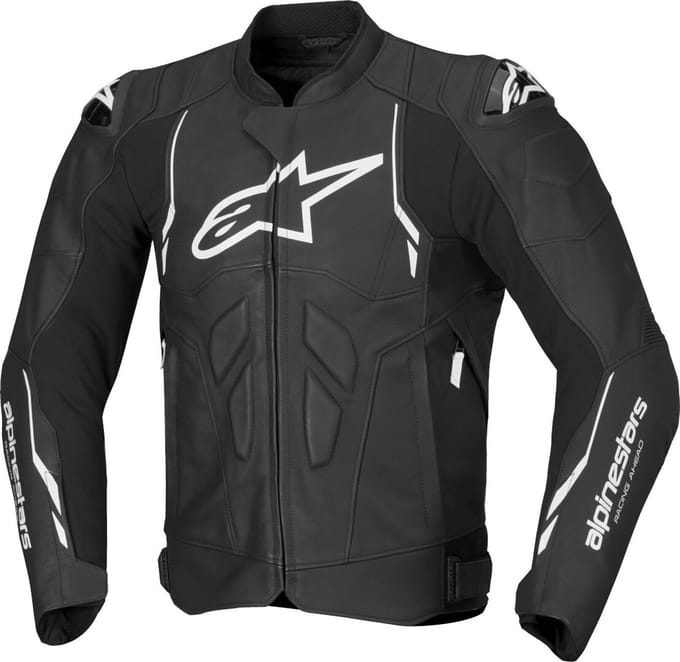 Alpinestars Dusk Zwart Wit Leren Motorjas - Maat 54 - Jas