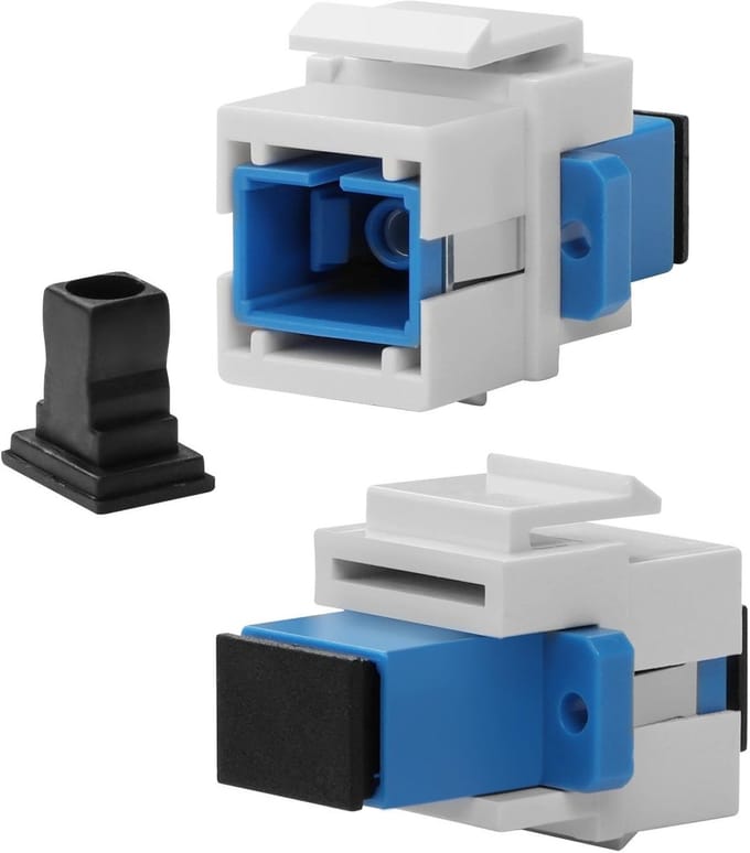 Dailygoody - SC Fiber Optic Keystone Module Adapter - Witte Fiber Optical Socket Coupler