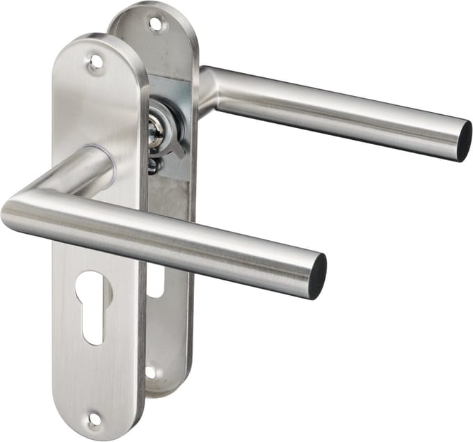 Rondo - RVS Deurklink Cilindergat - Kort Rond Schild