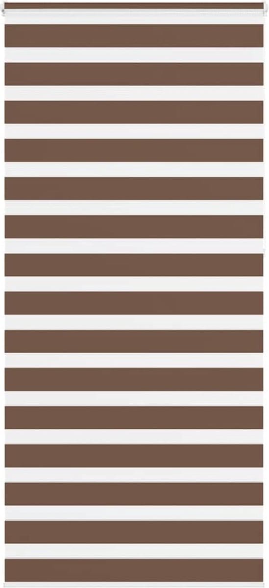 vidaXL - Zebra - rolgordijn - 100x230 - cm - stofbreedte - 95,9 - cm - polyester - bruin