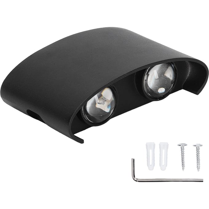 Applique murale LED étanche moderne, éclairage d'intérieur et d'extérieur, décoration 90-265 V, 4 W, coque noire et blanche