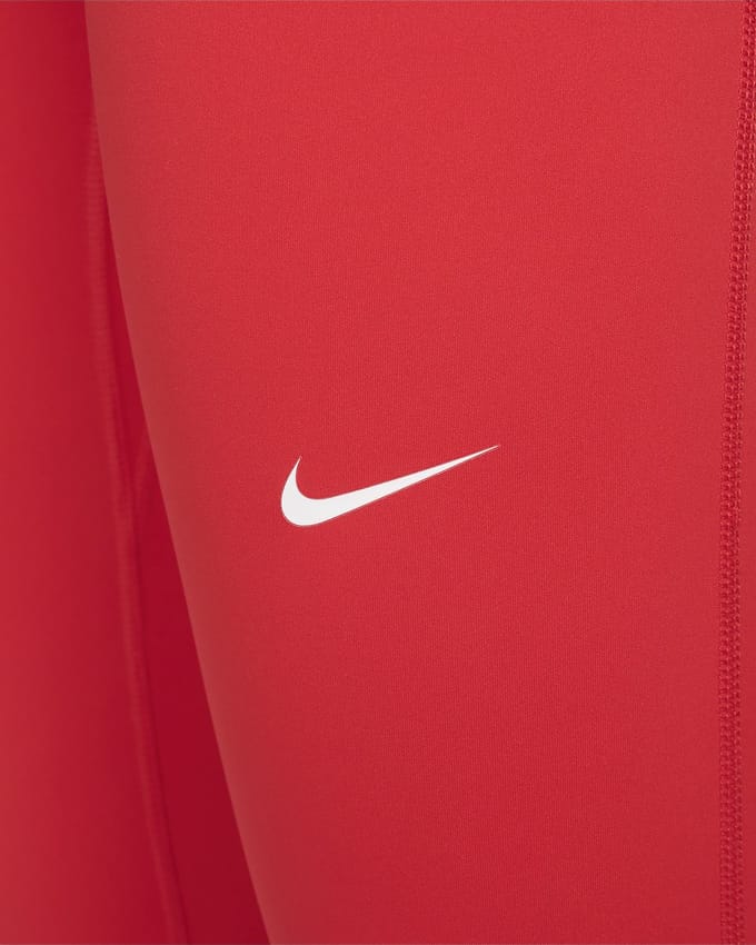 Nike Pro Legging - Maat XS - University Red/White / Rood Wit - Nike Pro - Sportmode - Dames Sportlegging