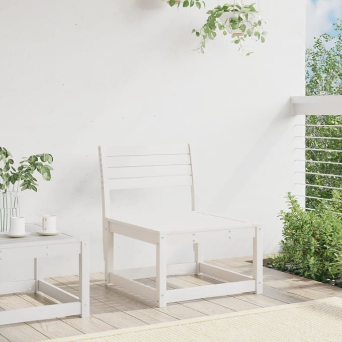 vidaXL - Tuinmiddenbank - massief - grenenhout - wit