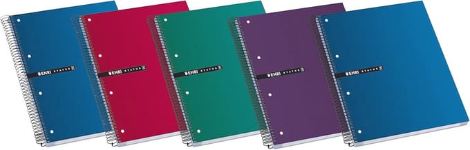 Notitieboeken A4+ met Spiraalbinding en Extra Harde Omslag - Verpakking van 5