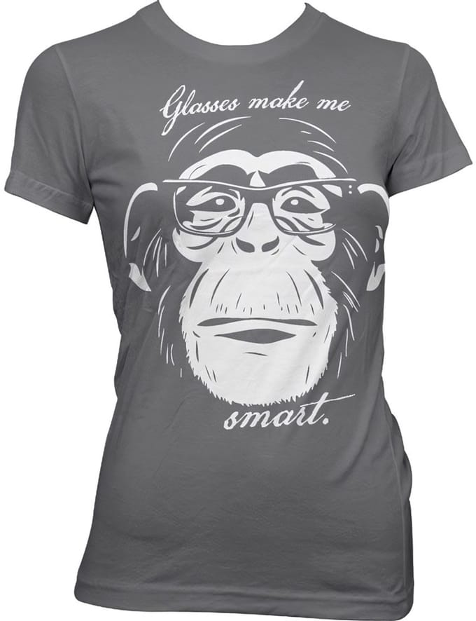 Hybris Glasses Makes Me Smart Girly T-shirt voor dames, donkergrijs
