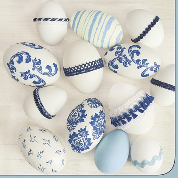 Lunch servetten Decorated Easter eggs - Daisy - 33x33 cm