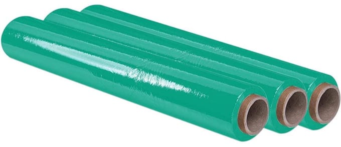Set van 3 Groene Stretchfolie Rollen 50 cm x 200m voor Handmatig Verpakken