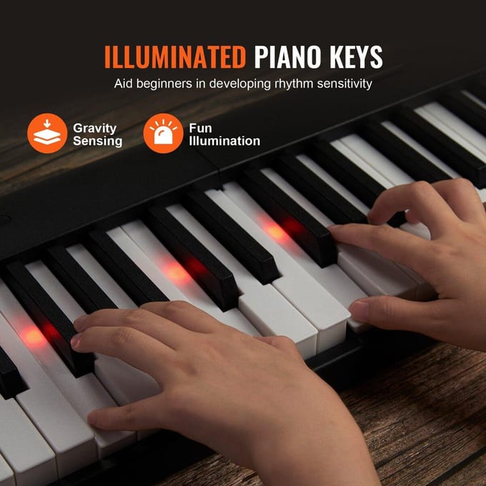 88 Toetsen Opvouwbaar Toetsenbord Piano Draagbare Opvouwbare Piano Bluetooth MIDI Zwart