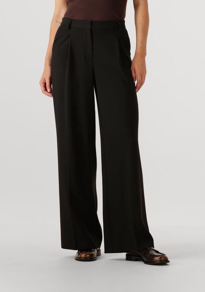 Object Objivy Hw Wide Pant Broeken Dames - Zwart - Maat 34
