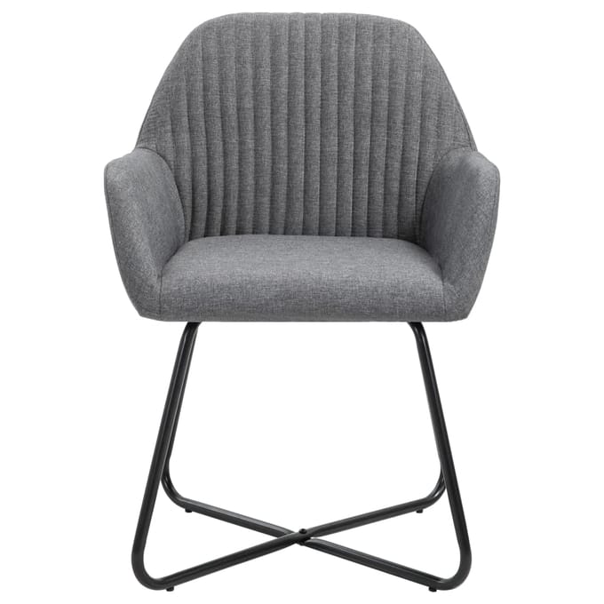 vidaXL - Eetkamerstoelen - 2 - st - stof - donkergrijs