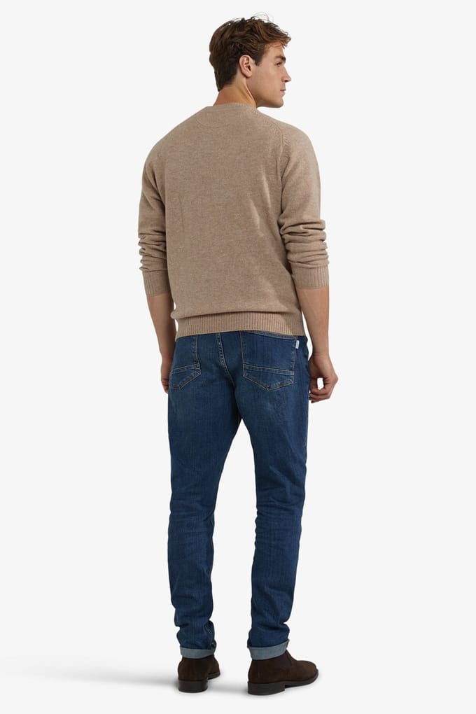McGregor Lambswool Crew Neck Sweater Sand size 3XL | Sweaters Outlet | Men | Brown