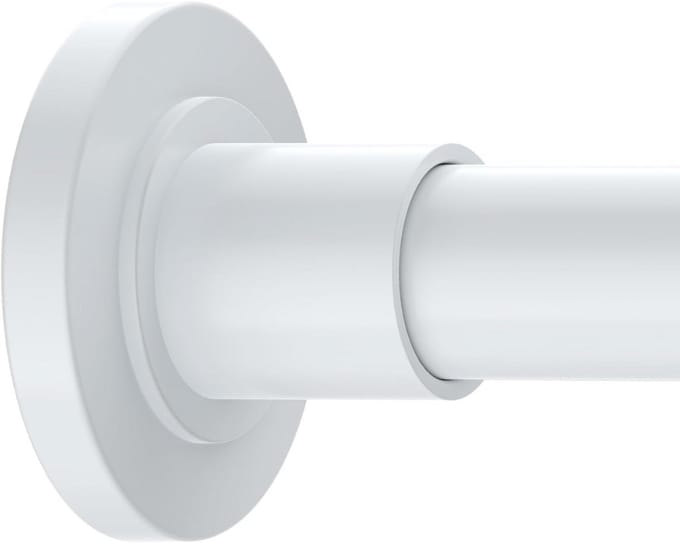 Douchegordijnstang - Klemstang - Aluminium - 75-135 cm - Wit