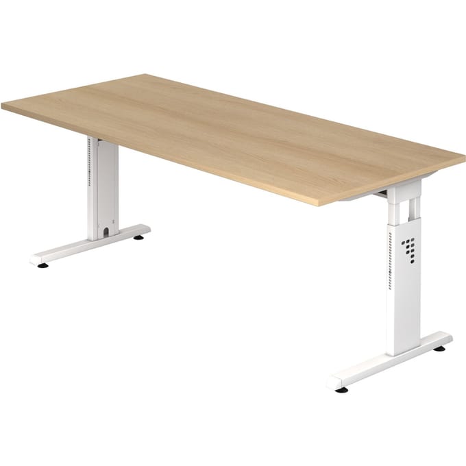 MEGA 19 W - 180 x 80 Tafelhoogte I In hoogte verstelbaar Eiken/Wit