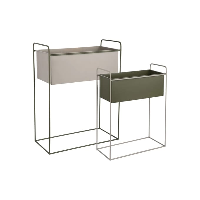 Present Time Bloempot Reina - Grijs - 50.5x24x65cm - Set van 2 - Modern