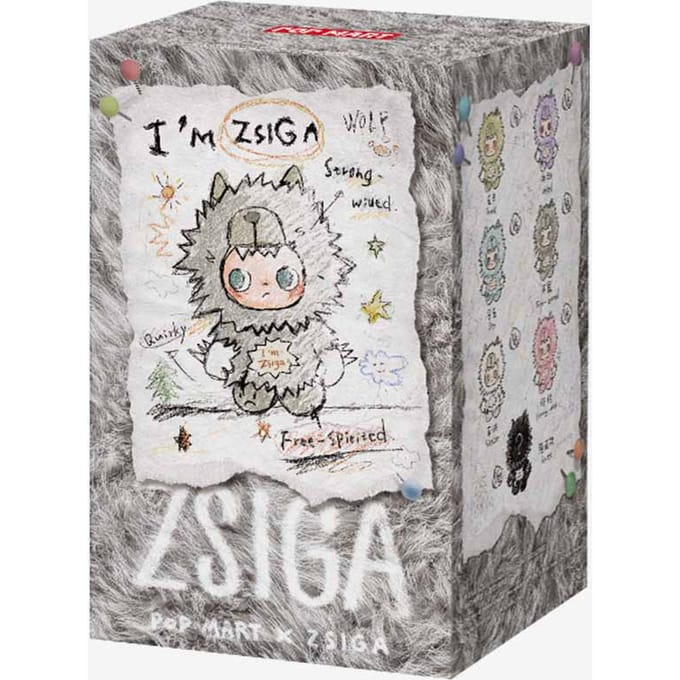 POP MART ZSIGA Ik ben Zsiga Serie - Vinyl Pluche Hanger Blind Box gray
