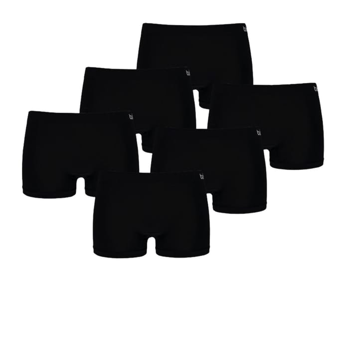 Bamboe Hipster Naadloos - 6-Pack - Voordeelpakket - Zwart / S