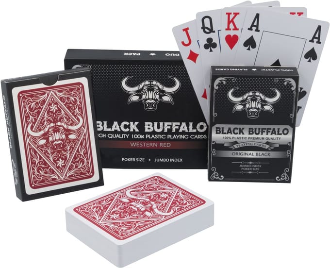 Black Buffalo Pokerkaarten - 100% Plastic & Waterdicht - 2 kaartspellen