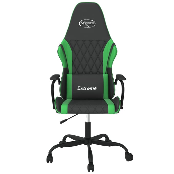 vidaXL - Massage - gamestoel - kunstleer - zwart - en - groen