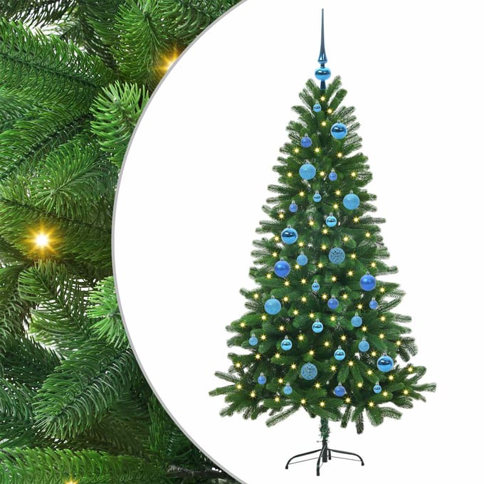 vidaXL - Kerstboom - met - 150 - LED - met - standaard - Groen - 150 - cm - PE