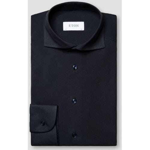 Eton Overhemd Four-Way Stretch Uni Wide-Spread Collar Navy / male
