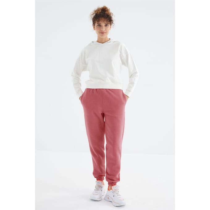 Dames Hoge Taille Fleece Joggingbroek