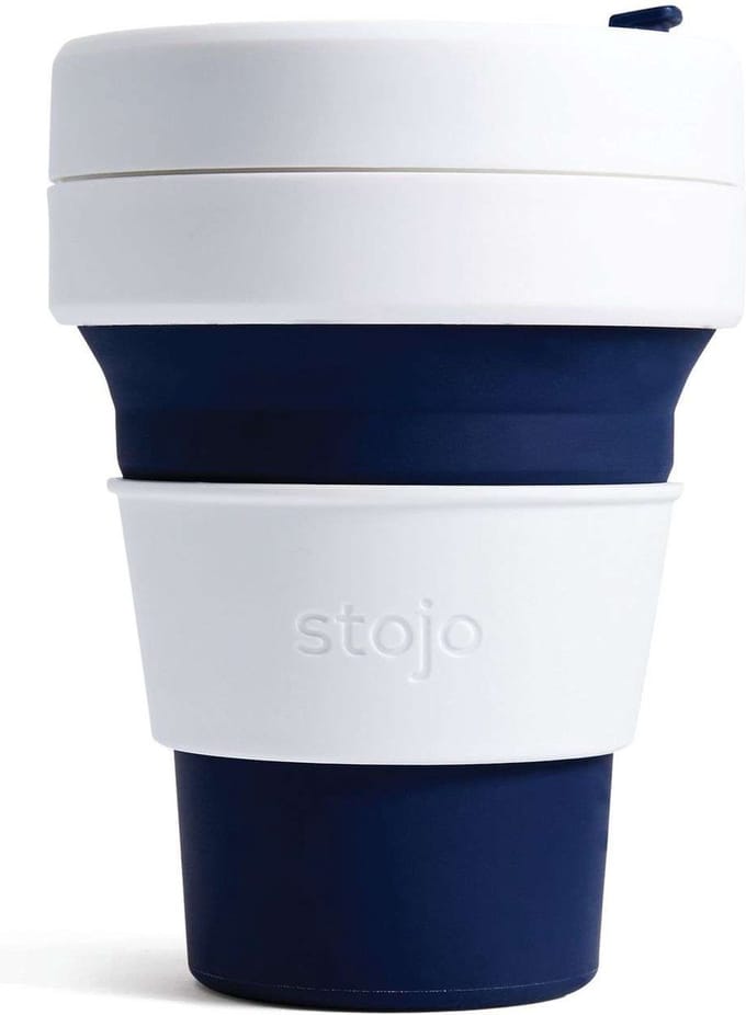 Stojo - Pocket Cup - Koffie / Theebeker - 355 ml - Herbruikbaar - Opvouwbaar - Indigo