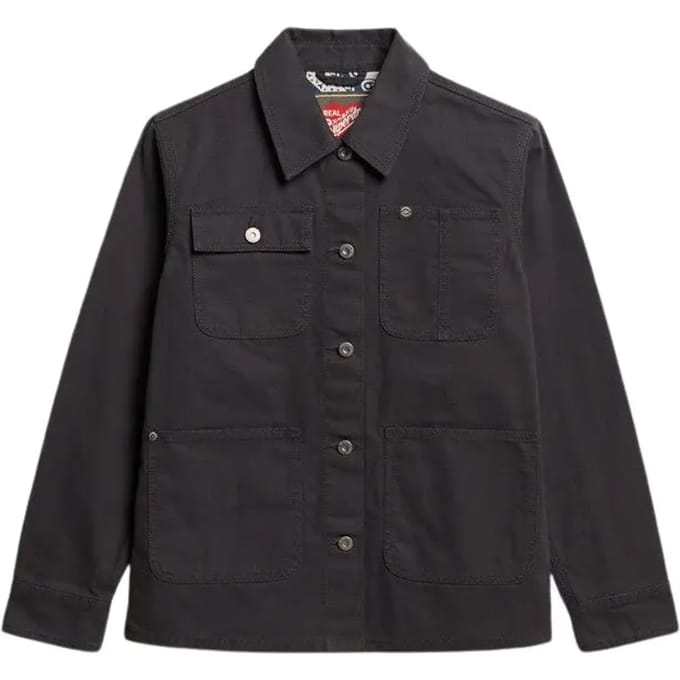 Superdry Chore jas met Borduursel Zwart Grootte: 36