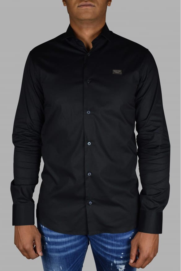 Philipp Plein Diamond Cut LS Iconisch overhemd Zwart