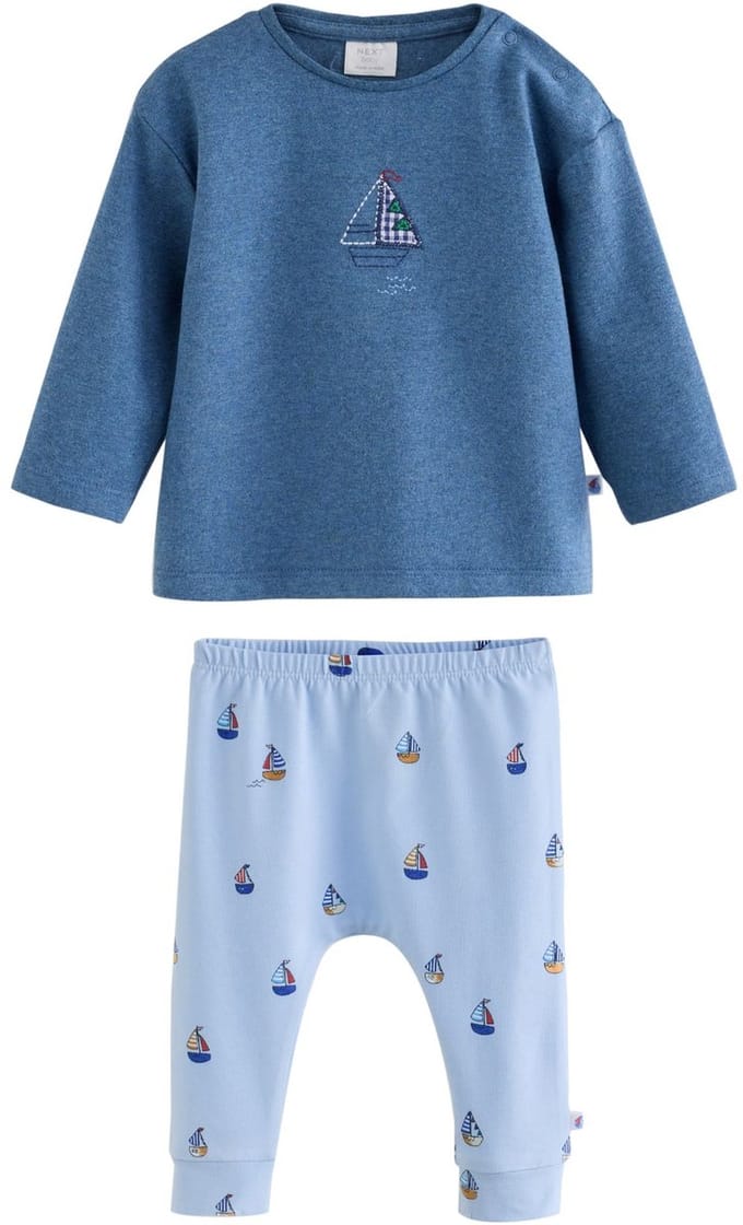 Next - Jongens - 2-delige babyset van top en legging - Blauw