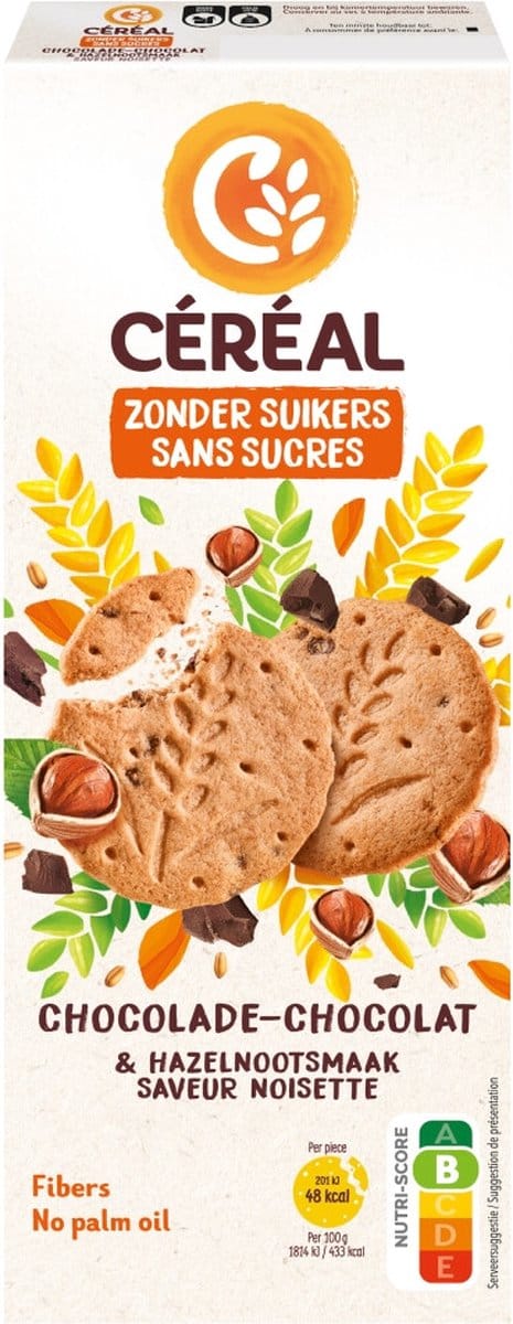 Céréal Zandkoek Hazelnoot Chocolade - 3 x 132 gr - Voordeelverpakking