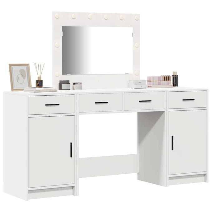 vidaXL - Kaptafel - 3 - st - Wit - 78,5 - x - 41 - x - 135 - cm - Bewerkt - hout