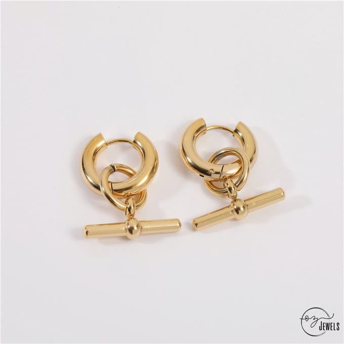 OZ Jewels – Designer Oorknopjes – Verguld – Elegant – Vrouwen