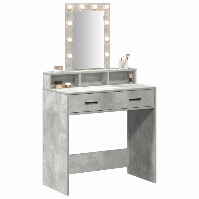 vidaXL - Kaptafel - Grijs - 79 - x - 41 - x - 140 - cm - Bewerkt - hout