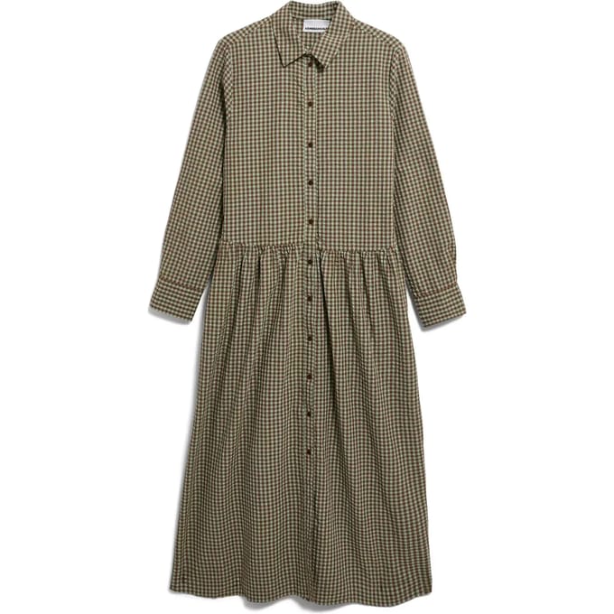 Maxi-jurk voor dames Armedangels Vichy Seersucker