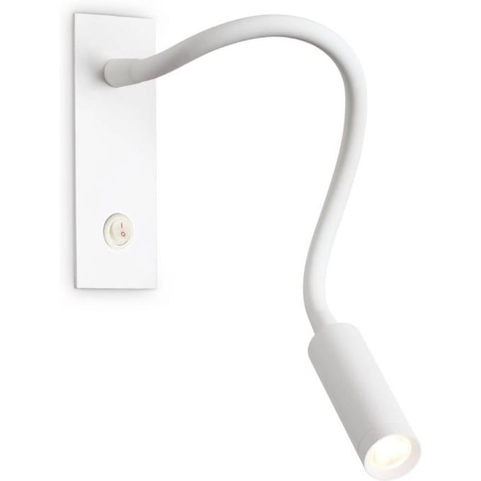 Ideal Lux LED wandlamp IO, wit, flexibele arm, schakelaar