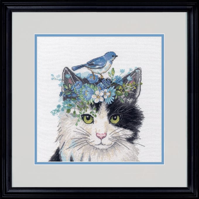 Dimensions borduurpakket Floral Cat 70-35433 telpatroon