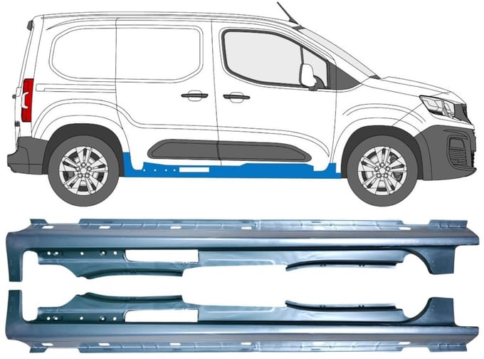 Volledige dorpel voor Citroen Berlingo 2018-2023 / Links / Rechts